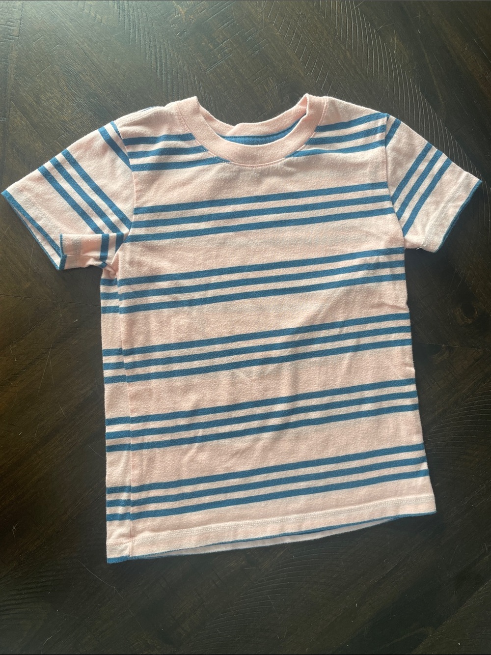 Cat & Jack Pink and Blue Striped Short Sleeve Tee